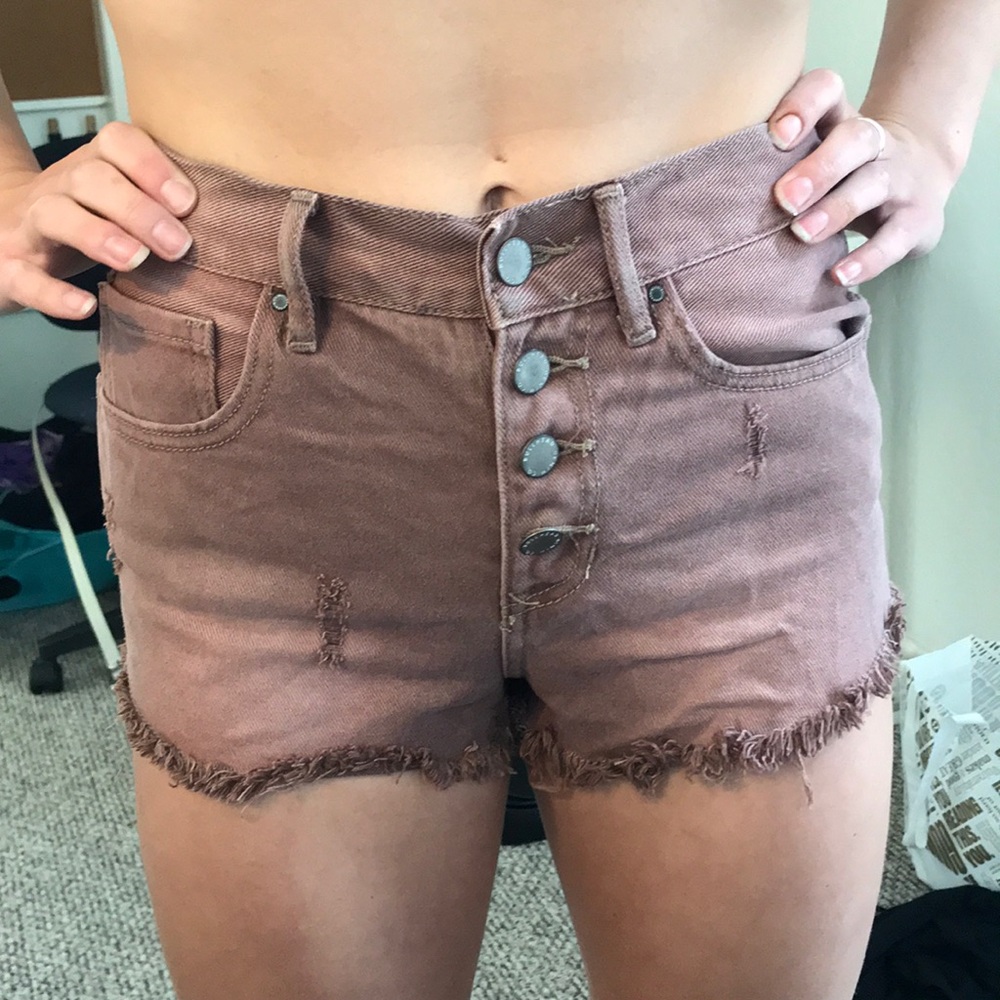 PacSun Dusty Pink high waisted shorts